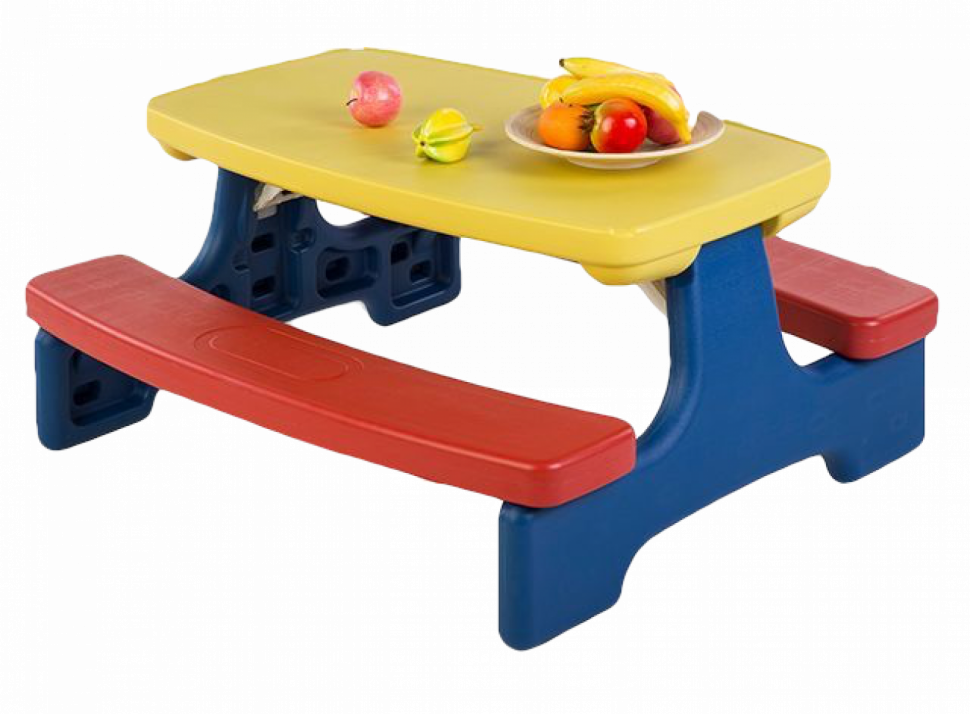 Стол садовый с лавочками UNIX Kids Garden Yellow