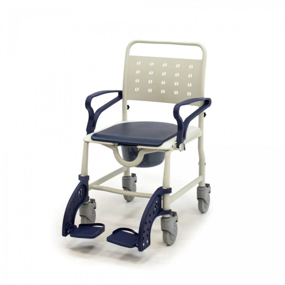 Кресло-каталка с санитарным оснащением MET BASTI (20131) Синий Кресло-каталка с санитарным оснащением MET BASTI (20131) Синий