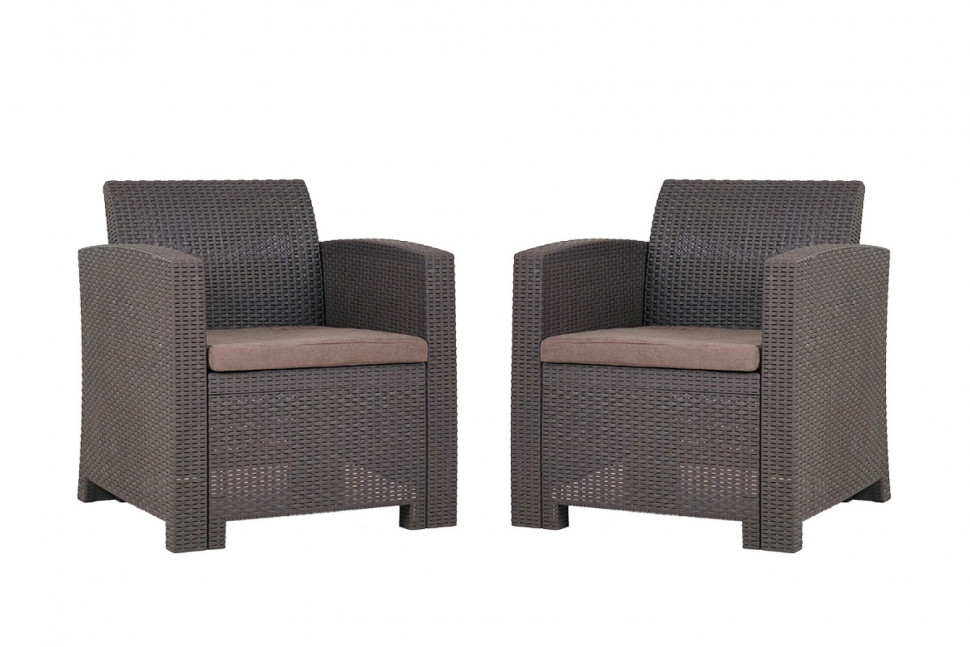 Arizona b:rattan, Кресло (2шт.), венге (2 подушки) Arizona b:rattan, Кресло (2шт.), венге (2 подушки)