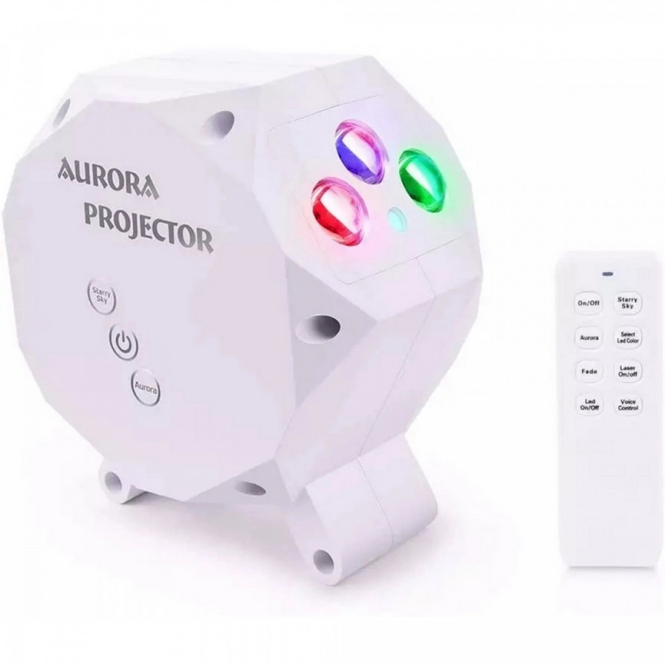 Проектор светодиодный с лазерным лучом (комбинированный) с дистанционным управлением (Полярное сияние и Звездное небо) Проектор светодиодный с лазерным лучом (комбинированный) с дистанционным управлением (Полярное сияние и Звездное небо)