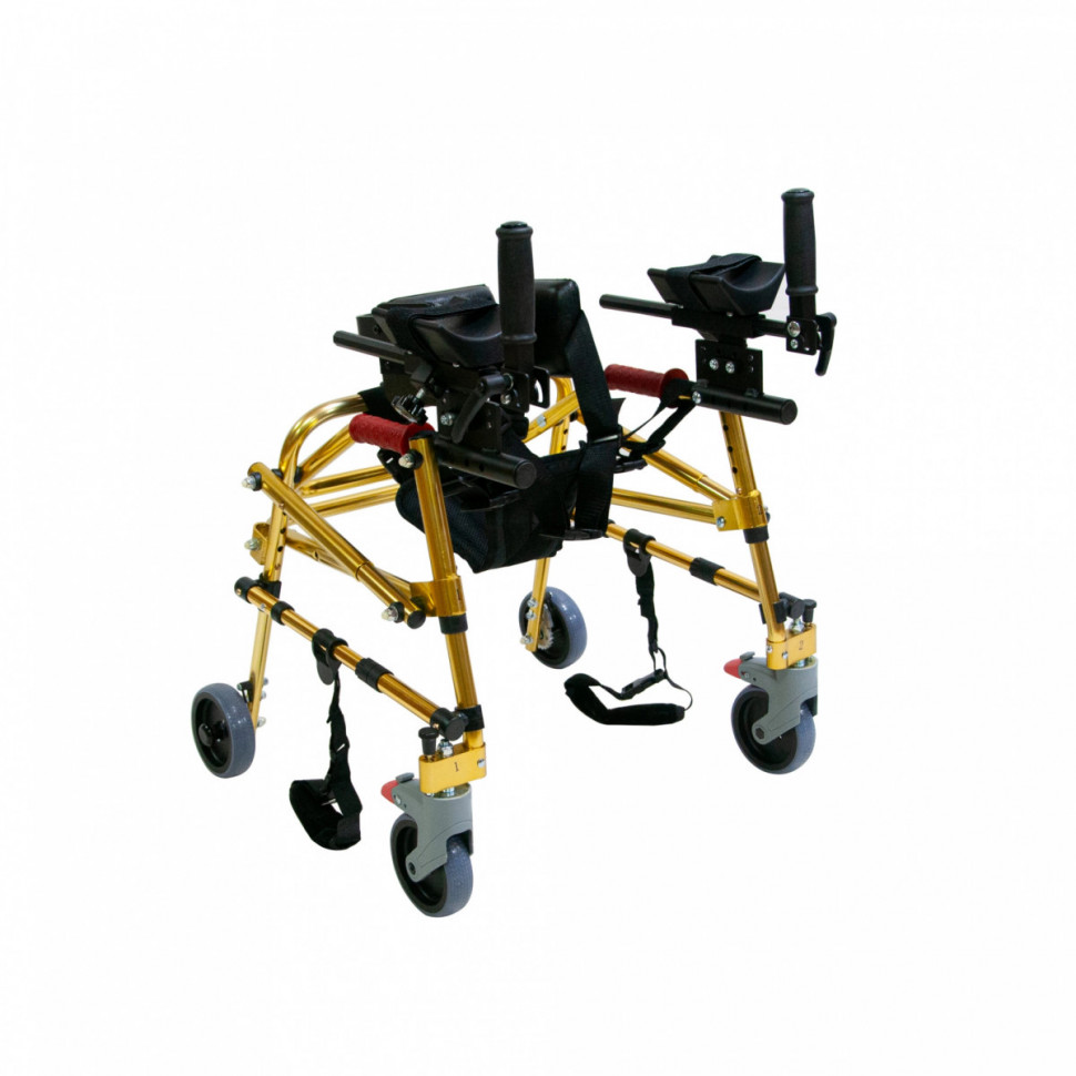 Ходунки для детей больных ДЦП с подлокотной опорой и фиксатором голеностопа Мега-903